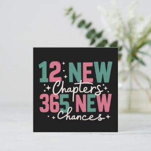 12 New Chapters 365 New Chances Inspirational Invitation
