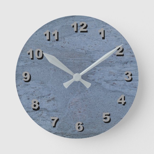 12 Number Choices to Choose-Blue Marble Clock (Front)