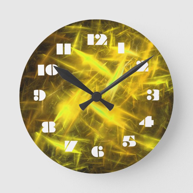 12 Number Choices to Choose -Electricity-Clock Round Clock (Front)