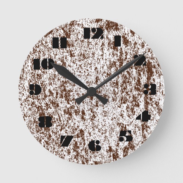 12 Number Choices to Choose From Brn Marble Clock (Front)