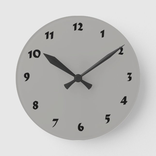 12 Number Choices to Choose From Light Gray Clock (Front)