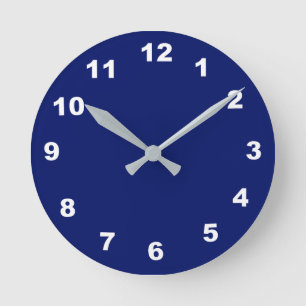 12 Number Choices to Choose From Navy Blue Clock