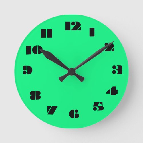 12 Number Choices to Choose From Neon Green Clock