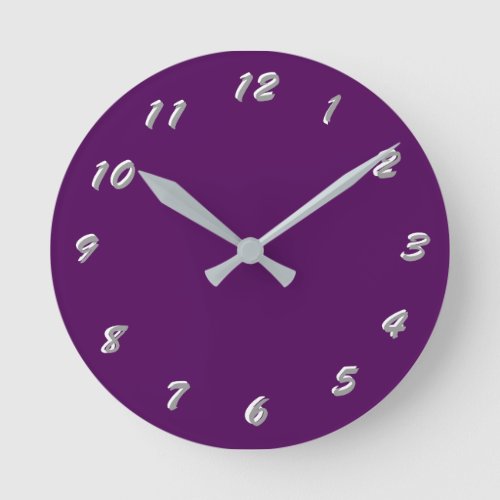 12 Number Choices to Choose From Plum Purple Clock