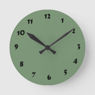 12 Number Choices to Choose From Sage Green Clock