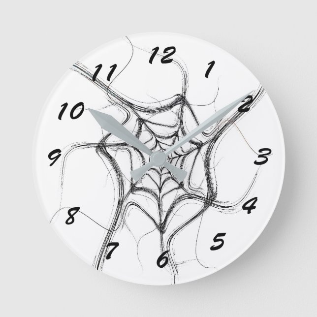 12 Number Choices to Choose From White Web Clock (Front)