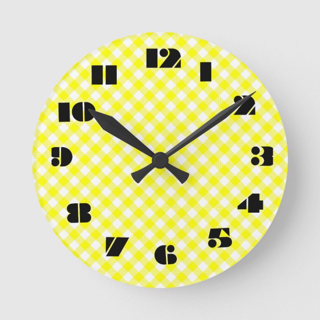 12 Number Choices to Choose From Yellow Clock (Front)