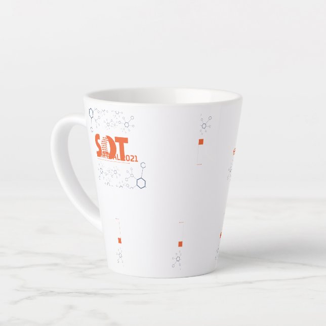 12 oz Latte Mug - 2021 Annual Meeting (Molecule) (Left Angle)