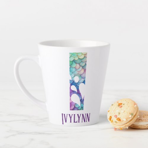 12 oz Monogrammed Mermaid Styled Latte Mug