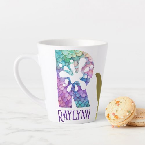 12 oz Monogrammed Mermaid Styled Latte Mug