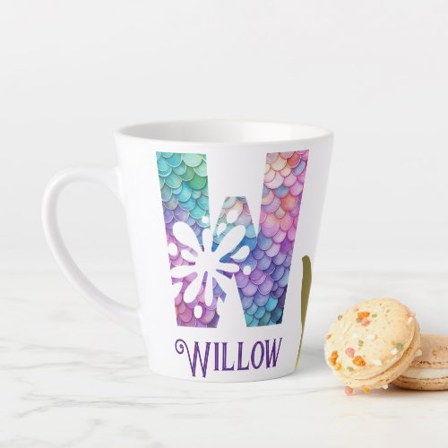 12 oz Monogrammed Mermaid Styled Latte Mug