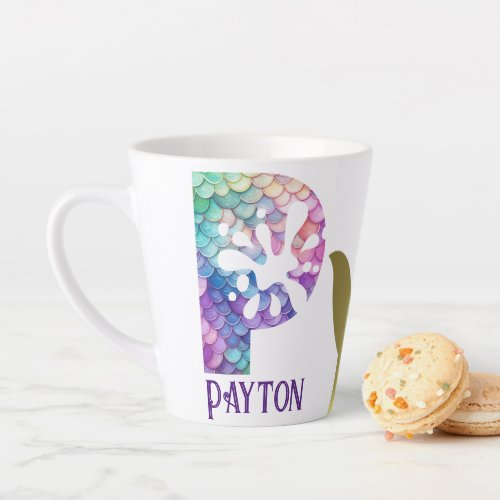 12 oz Monogrammed Mermaid Styled Latte Mug