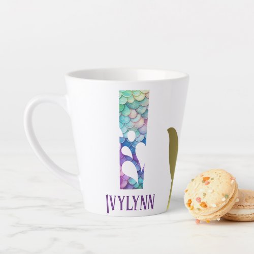 12 oz Monogrammed Mermaid Styled Latte Mug