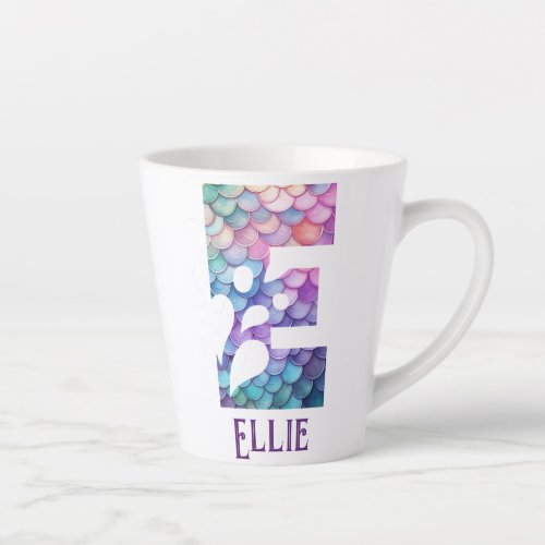 12 oz Monogrammed Mermaid Styled Latte Mug