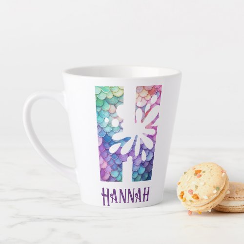 12 oz Monogrammed Mermaid Styled Latte Mug