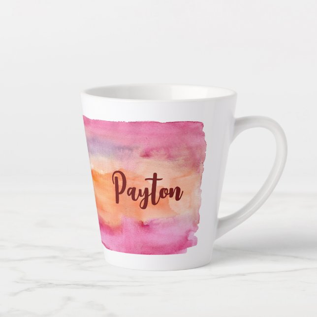 12 oz Watercolor Blues and Purples Latte Mug (Right)