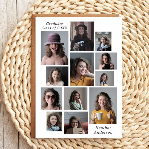 12 Photo Collage Add Any Name  Year Graduation Announcement