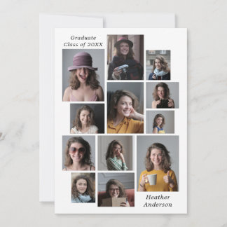 12 Photo Collage Add Any Name & Year Graduation Announcement