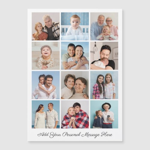 12 Photo Collage Add Your Greeting Magnetic Card