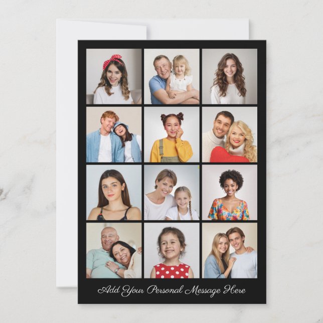 12 Photo Collage Add Your Own Greeting Card (Front)