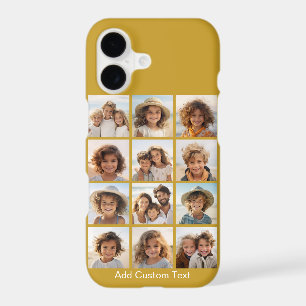 12 Photo Collage and Gold Background iPhone 17 Case