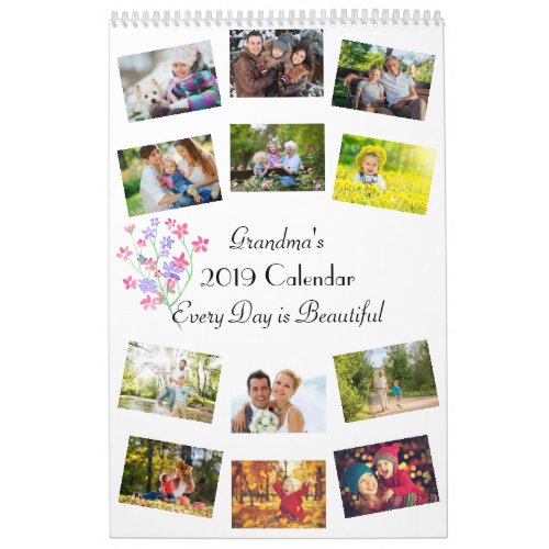 12 Photo Collage Any Year Name and Message 2023 Calendar