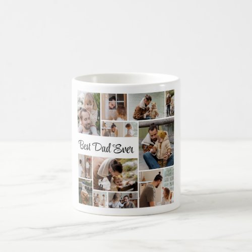 12 Photo Collage Best Dad Ever Coffee Mug