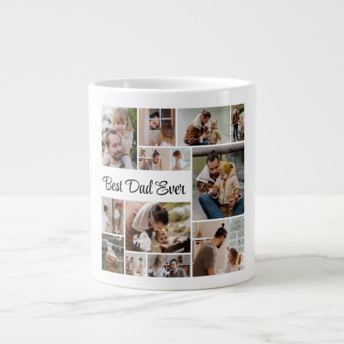 12 Photo Collage Best Dad Ever  Giant Coffee Mug