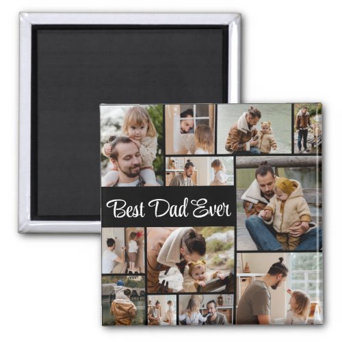 12 Photo Collage Best Dad Ever  Magnet