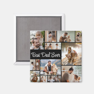 12 Photo Collage Best Dad Ever Magnet