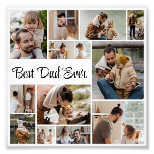 12 Photo Collage Best Dad Ever Photo Enlargement Print