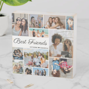 12 Photo Collage Best Friends Forever Wooden Box Sign