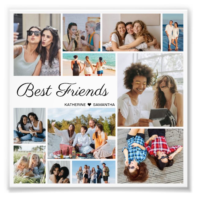 12 Photo Collage Best Friends Photo Enlargement (Front)