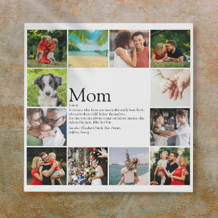 12 Photo Collage Best Mom, Mum, Mama Definition Faux Canvas Print