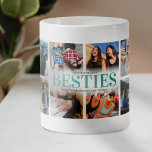 12 Photo Collage Bestie Coffee Mug<br><div class="desc">Modern best friend mug featuring a 12 photo collage,  the word "besties" in a cute trendy teal gradient,  a personalized friendship quote,  and your names.</div>