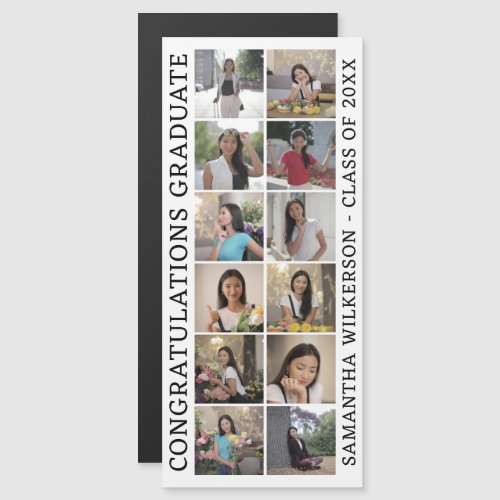 12 Photo Collage Congrats Graduate Magnetic Card