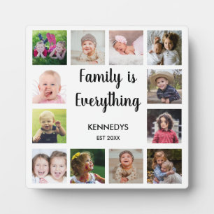 12 Photo Collage Family Is Everything Keepsake Plaque