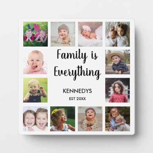 12 Photo Collage Family Is Everything  Keepsake Plaque