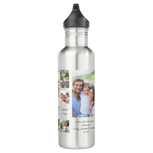 12 Photo Collage for Grandma Sentimental Quotes Stainless Steel Water Bottle