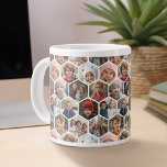 12 Photo Collage - funky hexagon pattern Giant Coffee Mug<br><div class="desc">Square photos work best with this template. Add your favorite pics to this fun template. You can use square photos or any photos for this grid.</div>