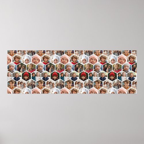 12 Photo Collage _ funky hexagon pattern Poster