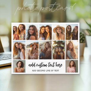 12 Photo Collage Grid - 2 Text boxes - Postcard