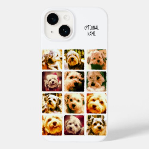 12 Photo Collage Grid white with black text Case_Mate iPhone 14 Case