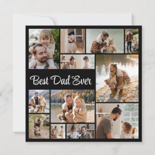 12 Photo Collage Happy Father's Day Best Dad Ever Holiday Card