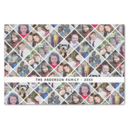 12 Photo Collage in a Diamond Pattern Custom Text Tissue Paper