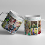 12 photo collage LOVE for BEST GRANDMA sage green Coffee Mug<br><div class="desc">Replace the 12 square photos with your favorite shoots and make this modern coffee mug a cute keepsake gift for your mother or grandmother. It could be a cute gift for Mother's Day, for your grandparents, parents, for your mother or father birthday or a special occasion or just as a...</div>