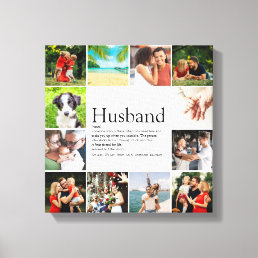 12 Photo Collage Modern Cool Husband Definition  Canvas Print
