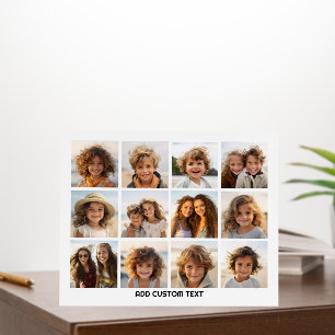 12 Photo Collage Optional Text CAN Edit White Foam Board