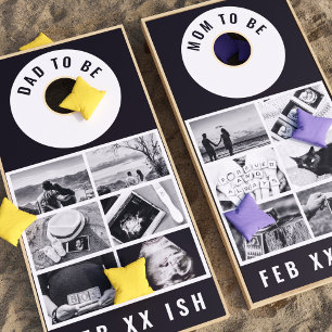 12 Photo Collage Parents To Be Cornhole Set