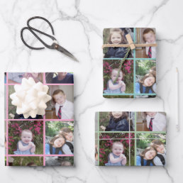 12 Photo Collage - pastel color backgrounds Wrapping Paper Sheets
